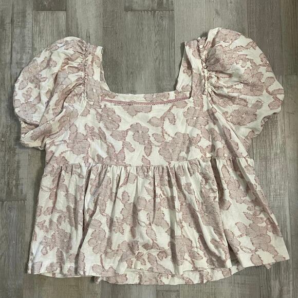 Maeve by Anthropologie Batia Textured Babydoll Top size LP - Picture 11 of 14